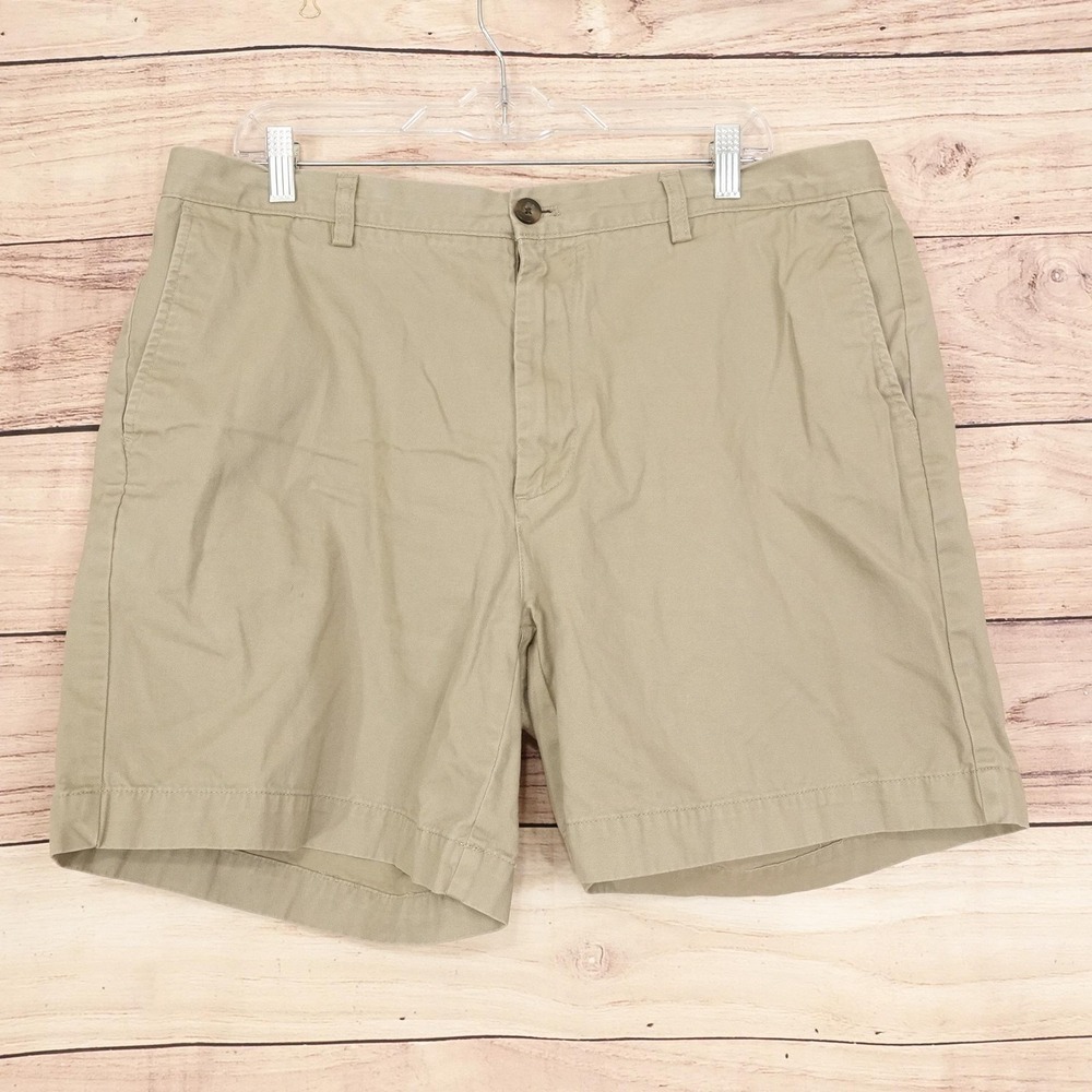 Amazon Essentials Shorts Mens 38 Beige Chino Cotton Classic Fit 7 Inseam Casual